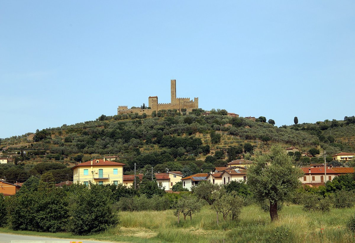 The castle of Montecchio Vesponi on its hill above the Valdichiana