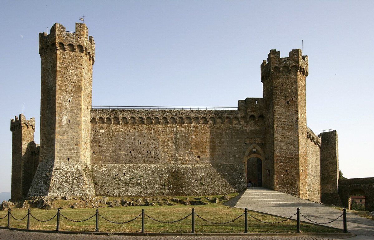 The fortress of Montalcino with its towers and gate