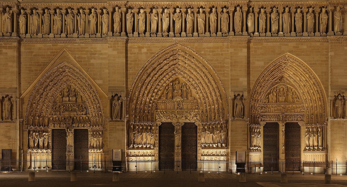 The sculpted west portals of Notre-Dame de Paris