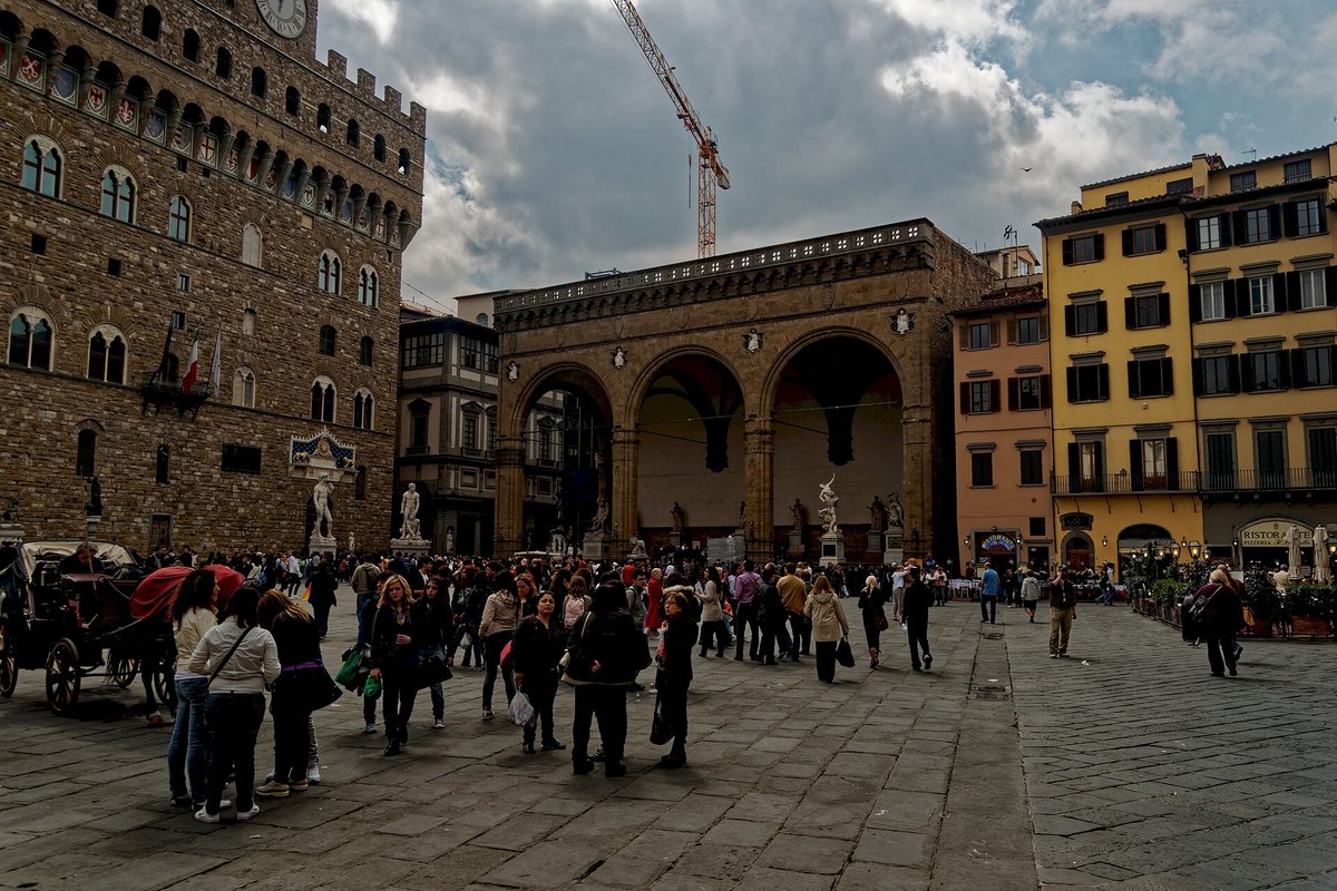 The Loggia dei Lanzi beside the Palazzo Vecchio