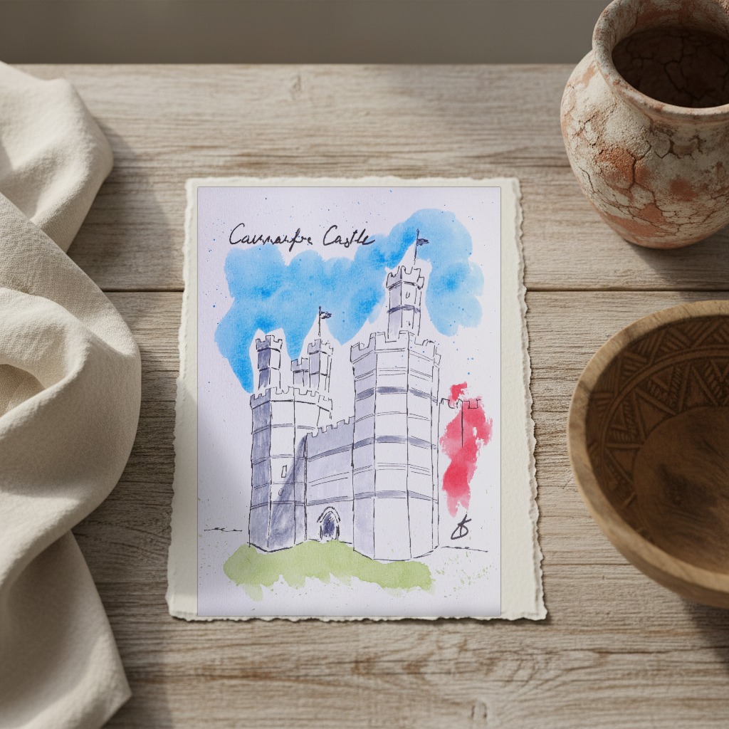Caernarfon Castle shown in a room setting