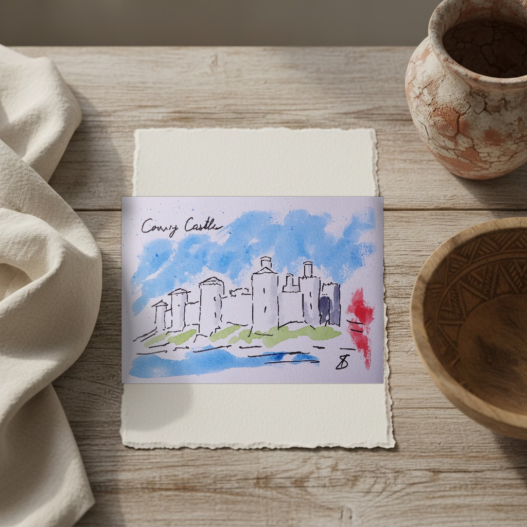 Conwy Castle shown in a room setting