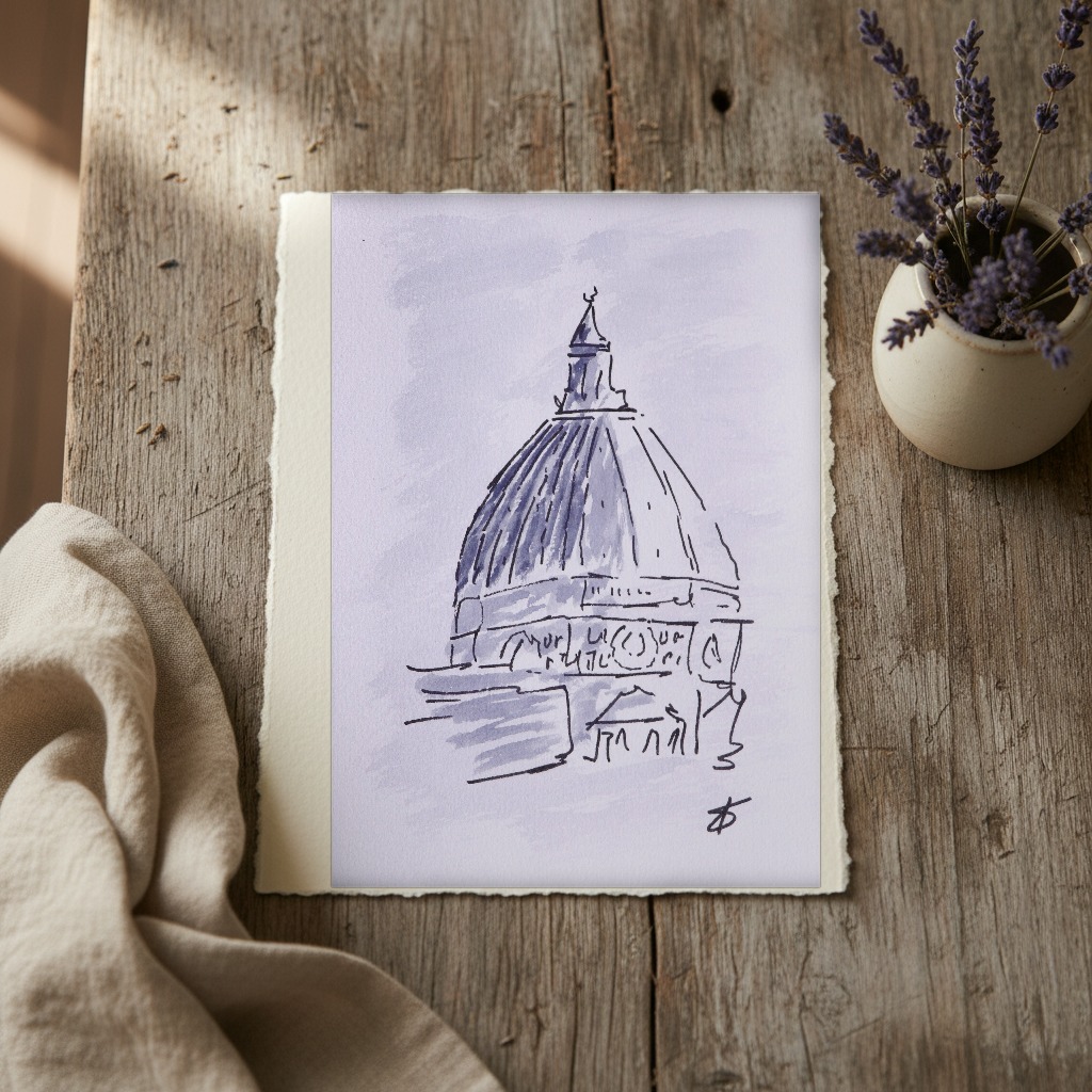 Cupola del Brunelleschi a Firenze shown in a room setting