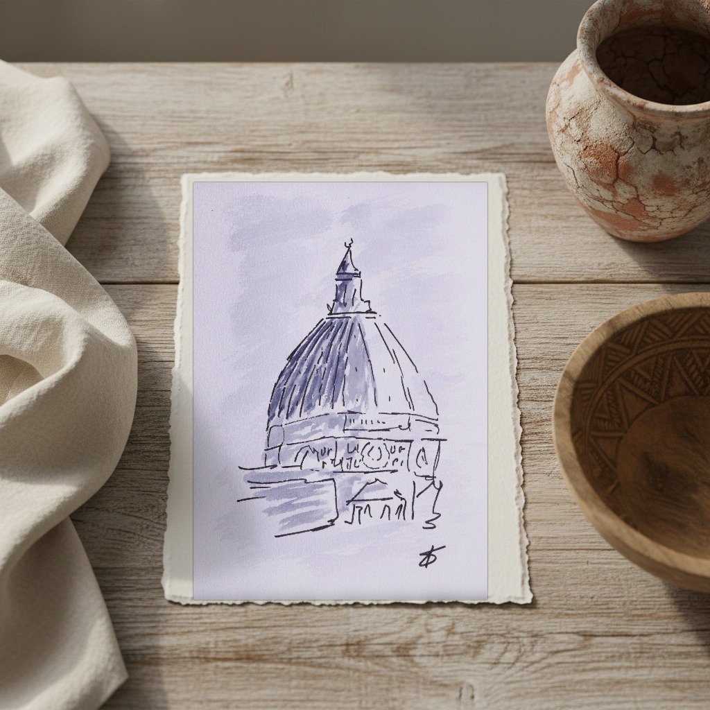 Cupola del Brunelleschi a Firenze shown in a room setting