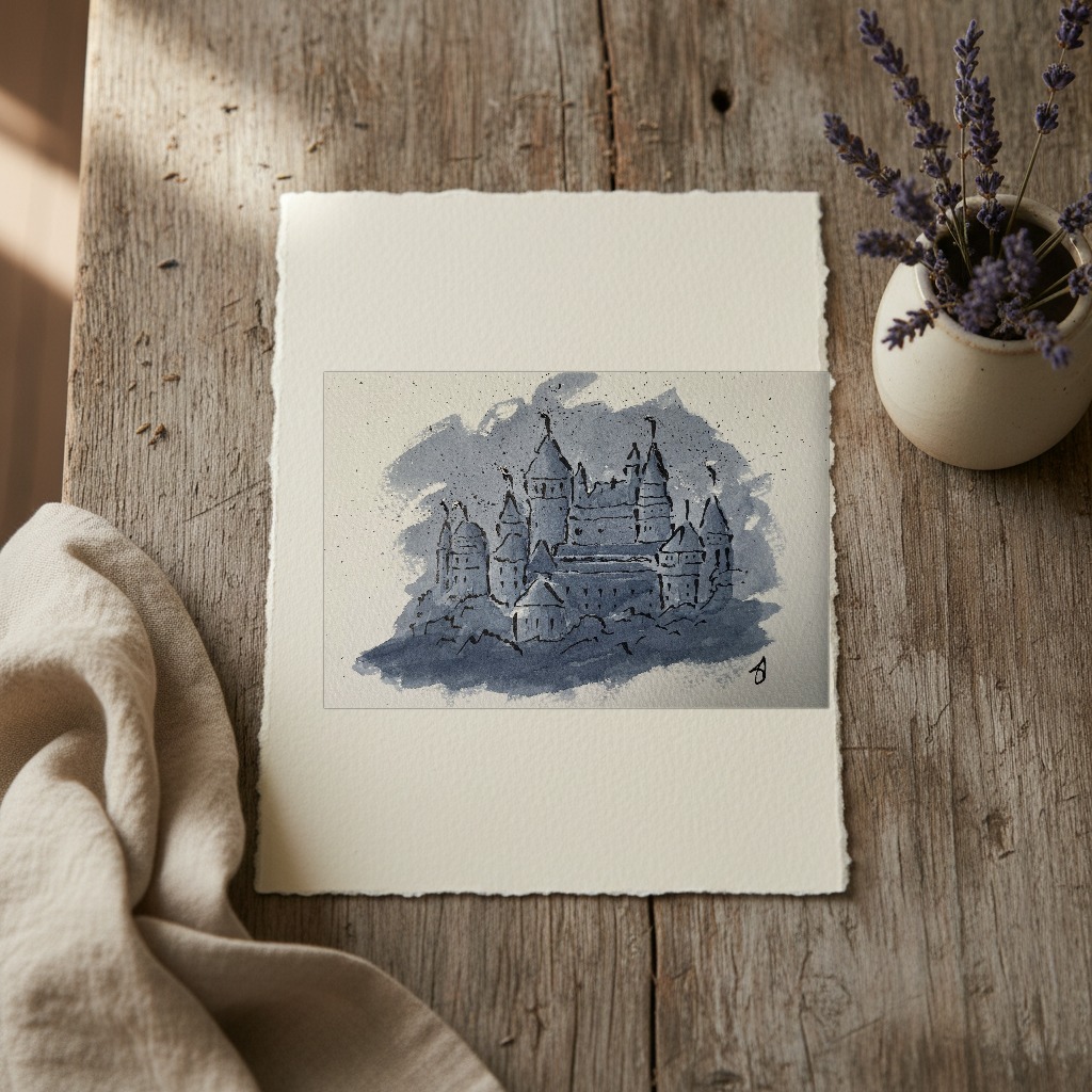 Fantasy Dark Castle shown in a room setting