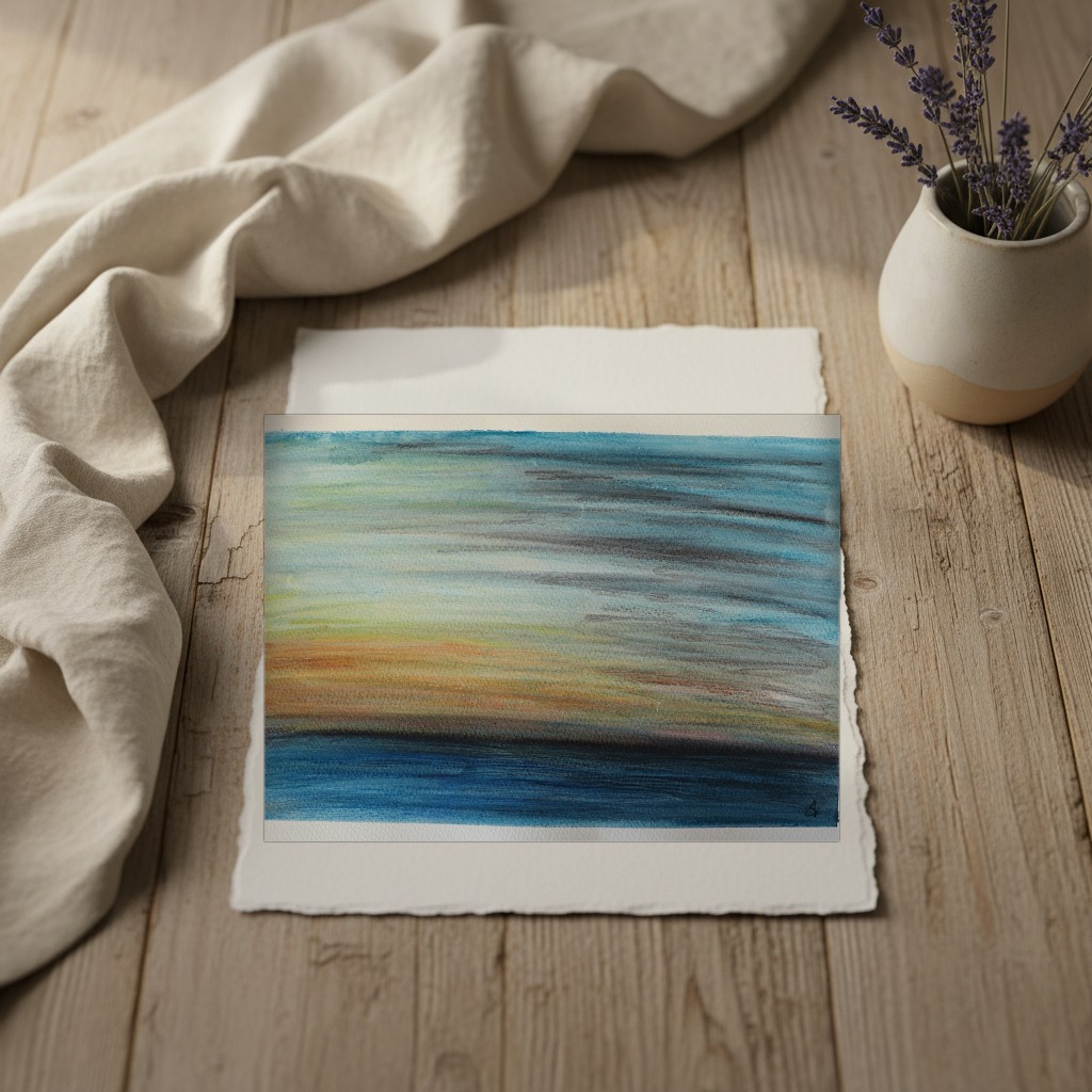 Fleeting Landscapes 1 shown in a room setting