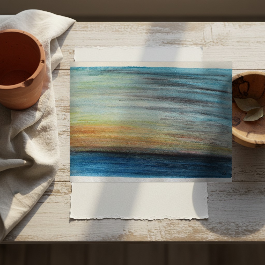 Fleeting Landscapes 1 shown in a room setting
