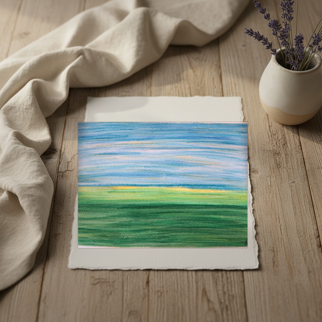 Fleeting Landscapes 2 shown in a room setting