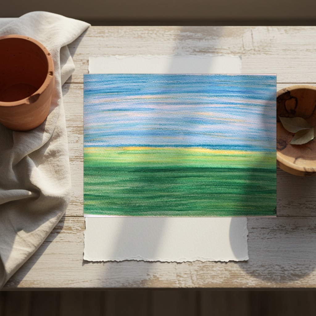 Fleeting Landscapes 2 shown in a room setting