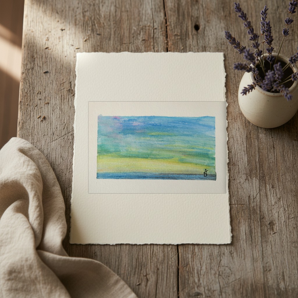 Fleeting Landscapes 4 shown in a room setting