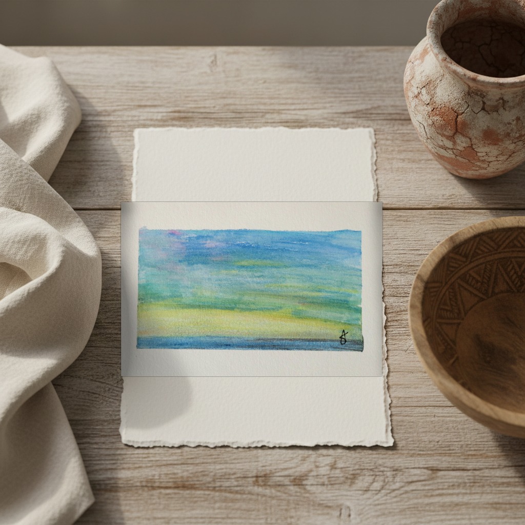 Fleeting Landscapes 4 shown in a room setting