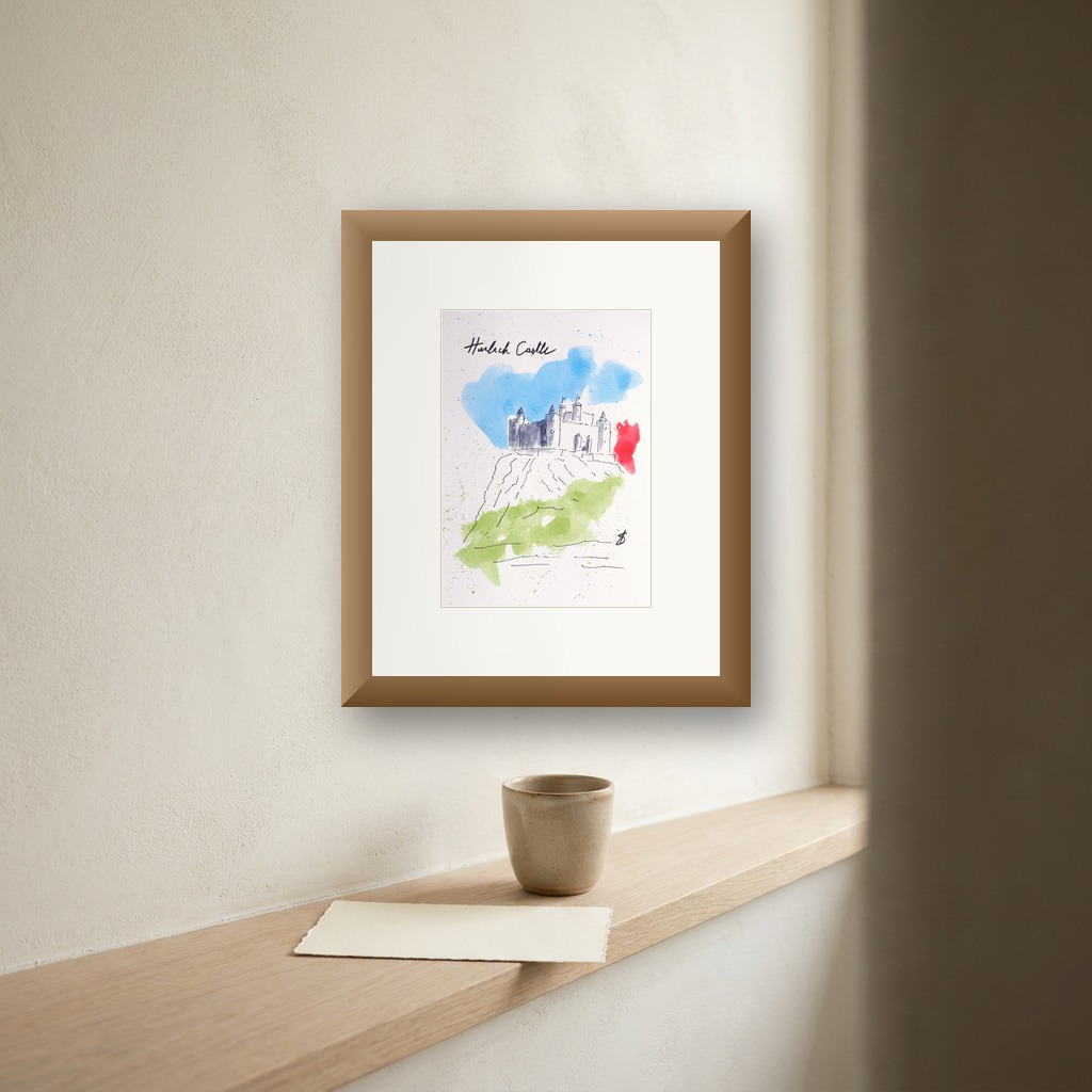 Harlech Castle shown in a room setting