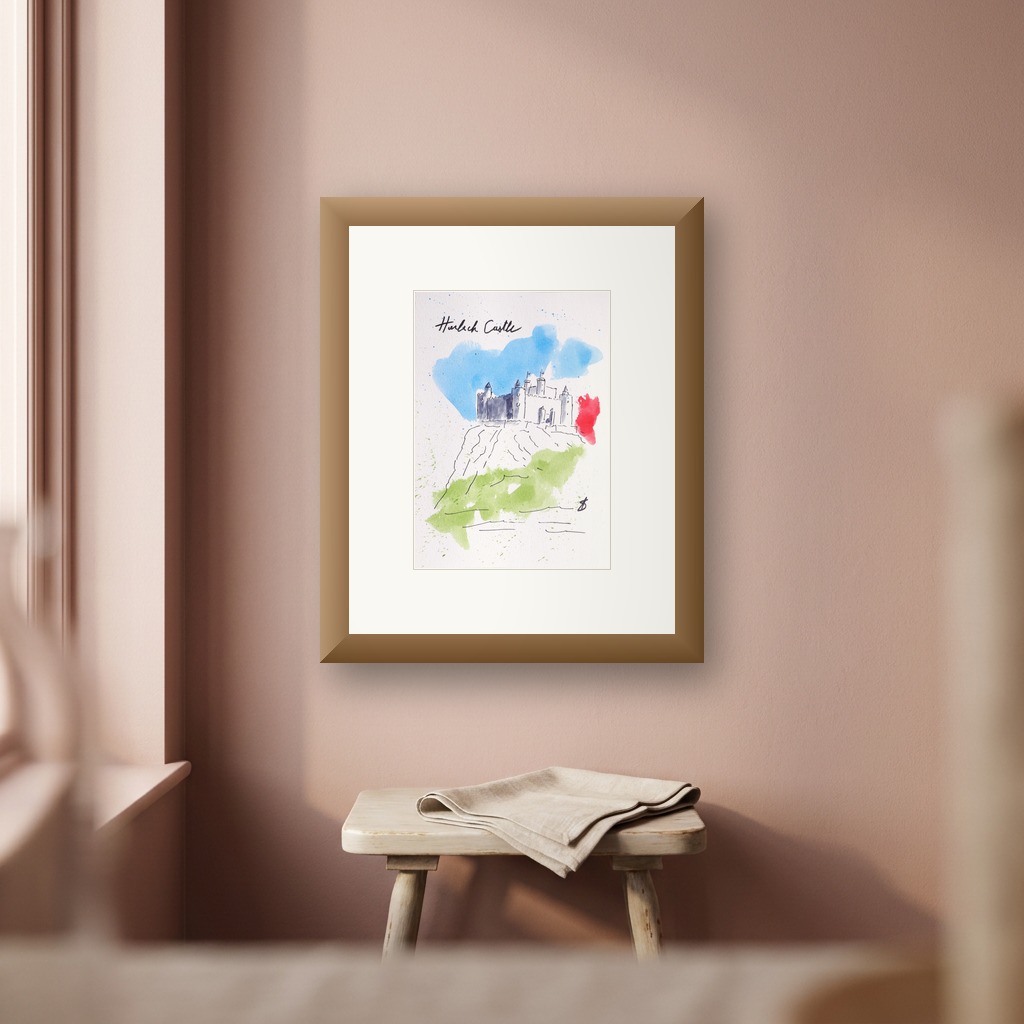 Harlech Castle shown in a room setting