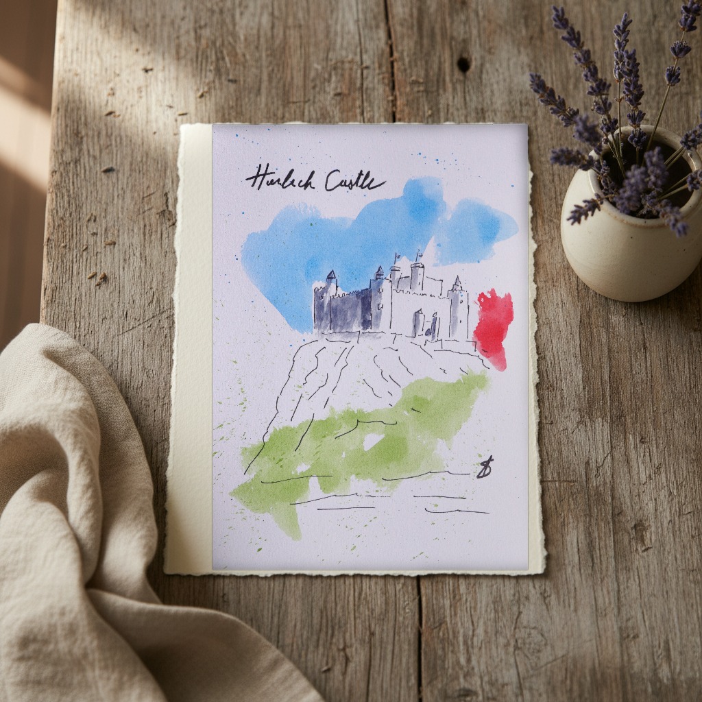 Harlech Castle shown in a room setting