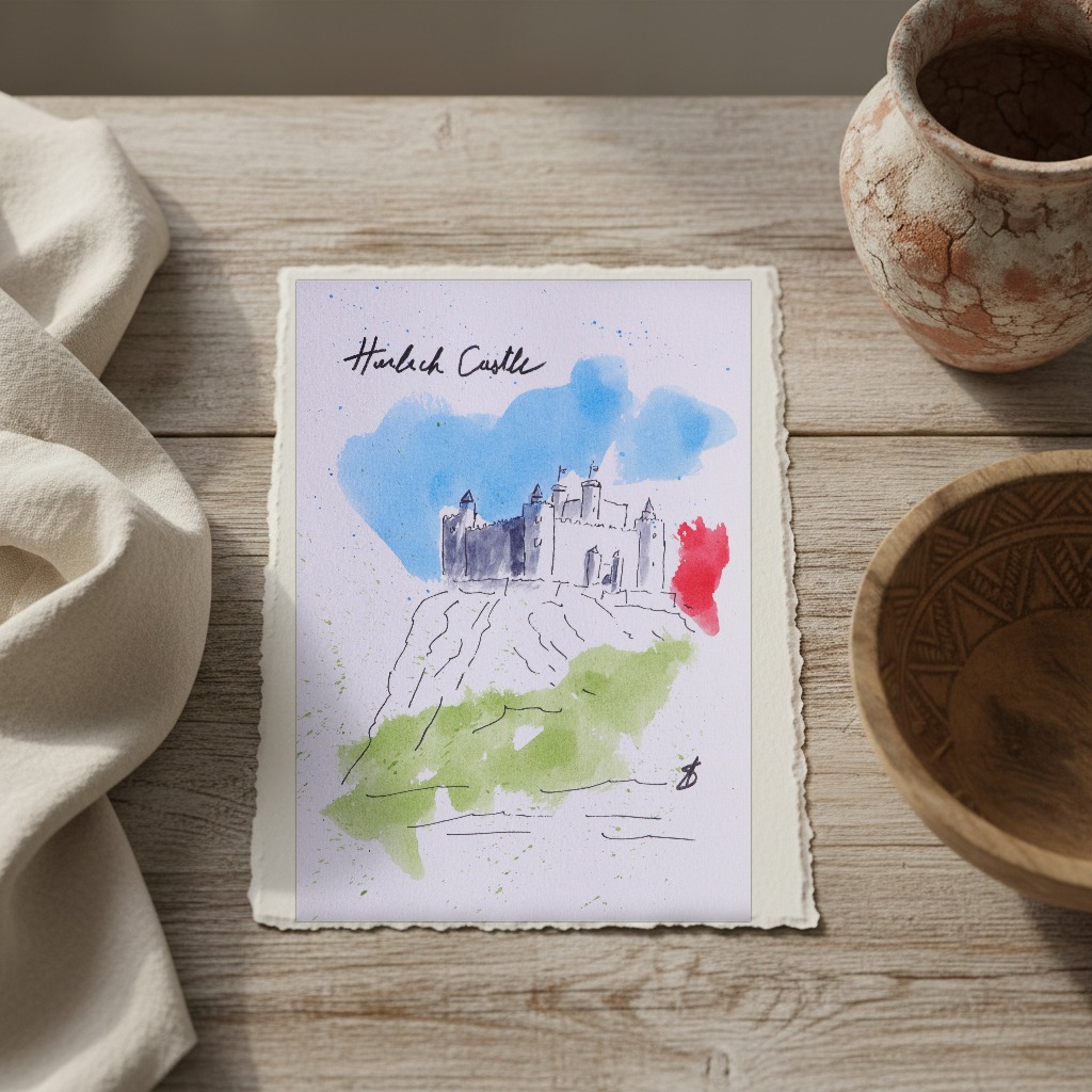 Harlech Castle shown in a room setting