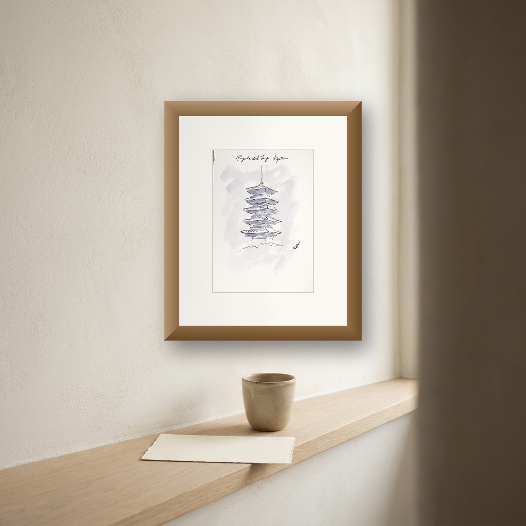 Pagoda a Kyoto shown in a room setting
