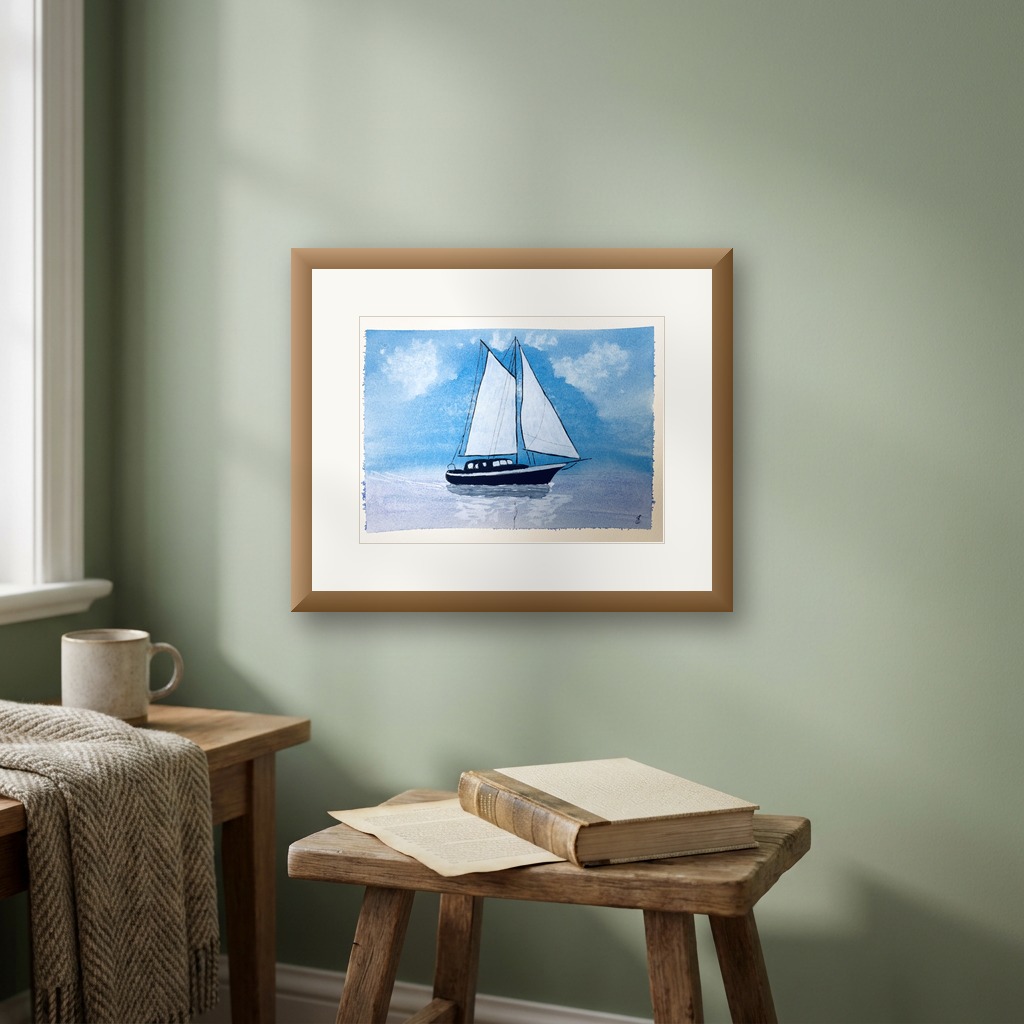 Sailing memories 1 shown in a room setting