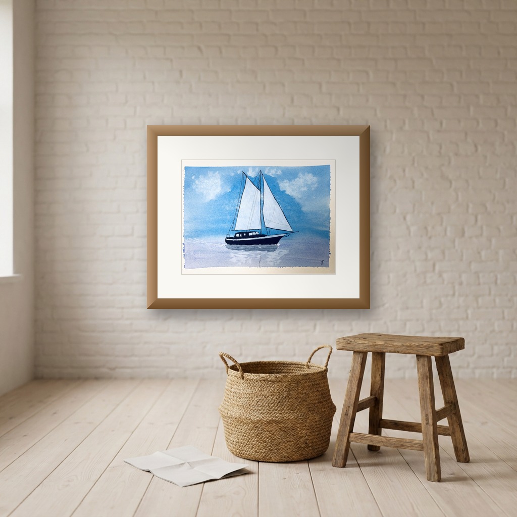 Sailing memories 1 shown in a room setting