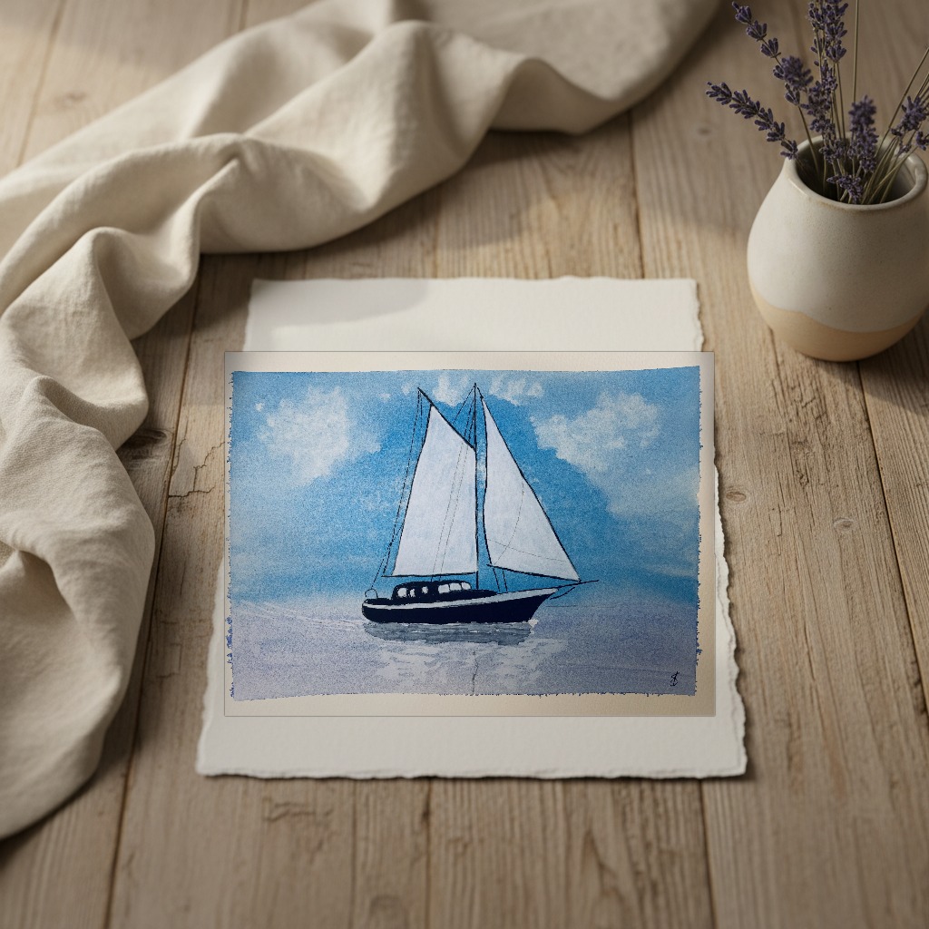 Sailing memories 1 shown in a room setting