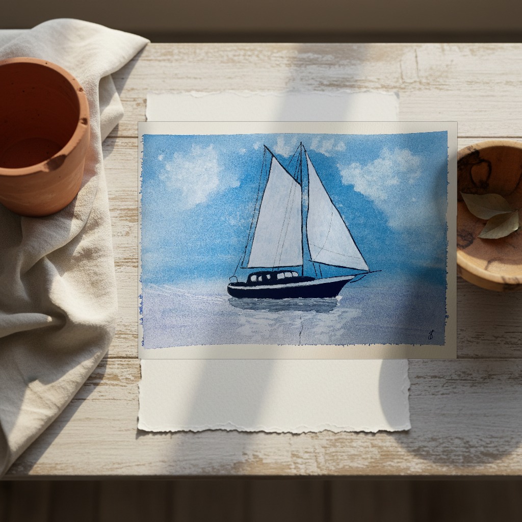 Sailing memories 1 shown in a room setting