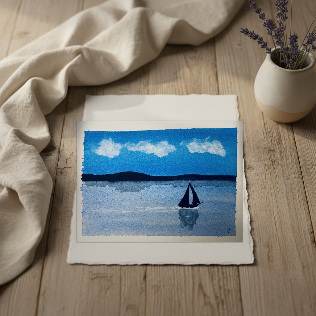 Sailing memories 2 shown in a room setting