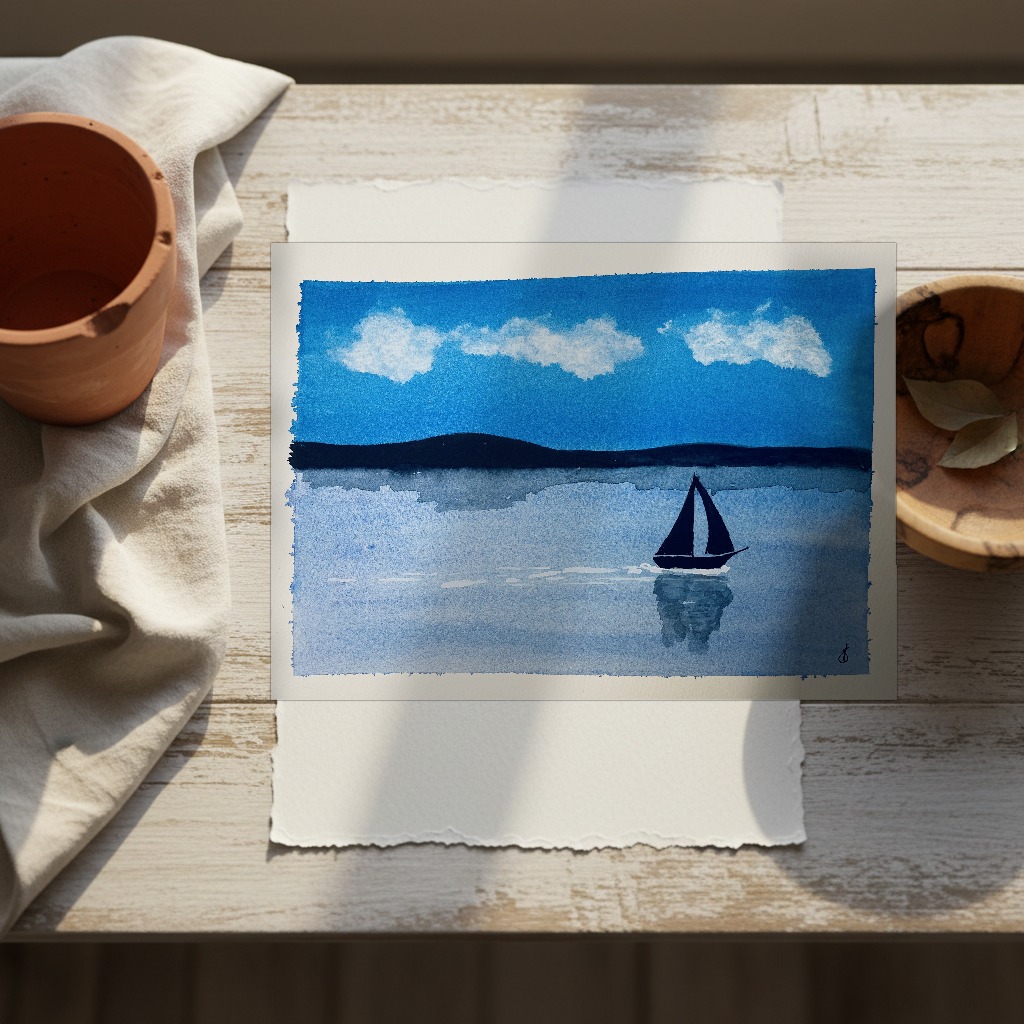 Sailing memories 2 shown in a room setting