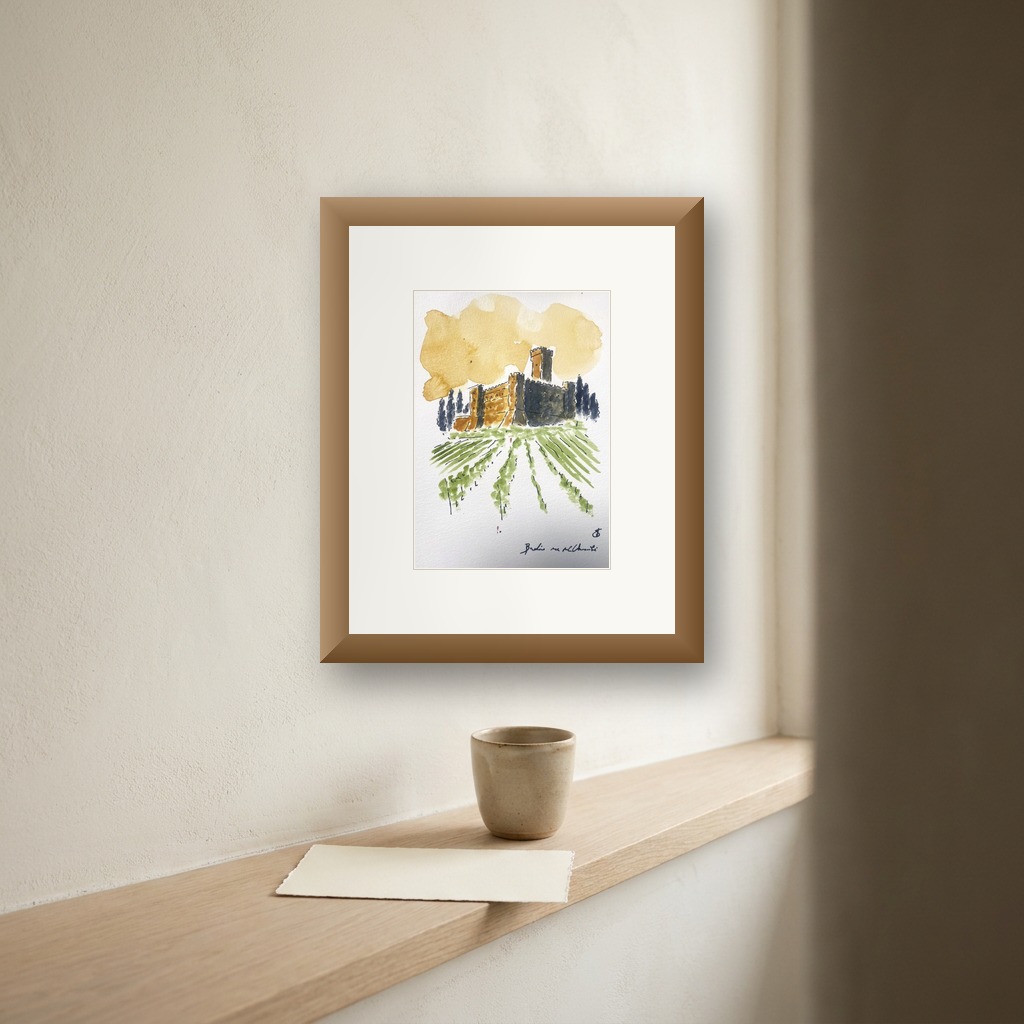 Un ricordo del Castello di Brolio nel Chianti shown in a room setting