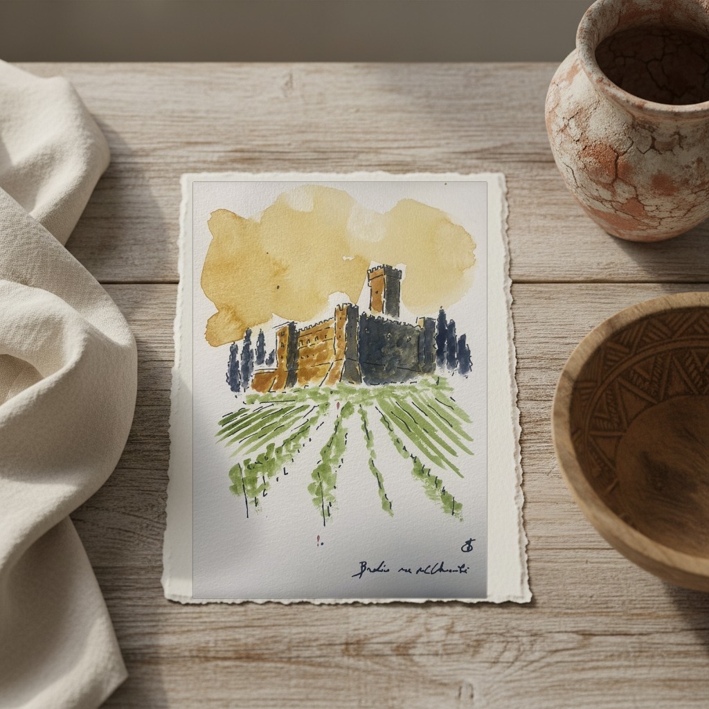 Un ricordo del Castello di Brolio nel Chianti shown in a room setting