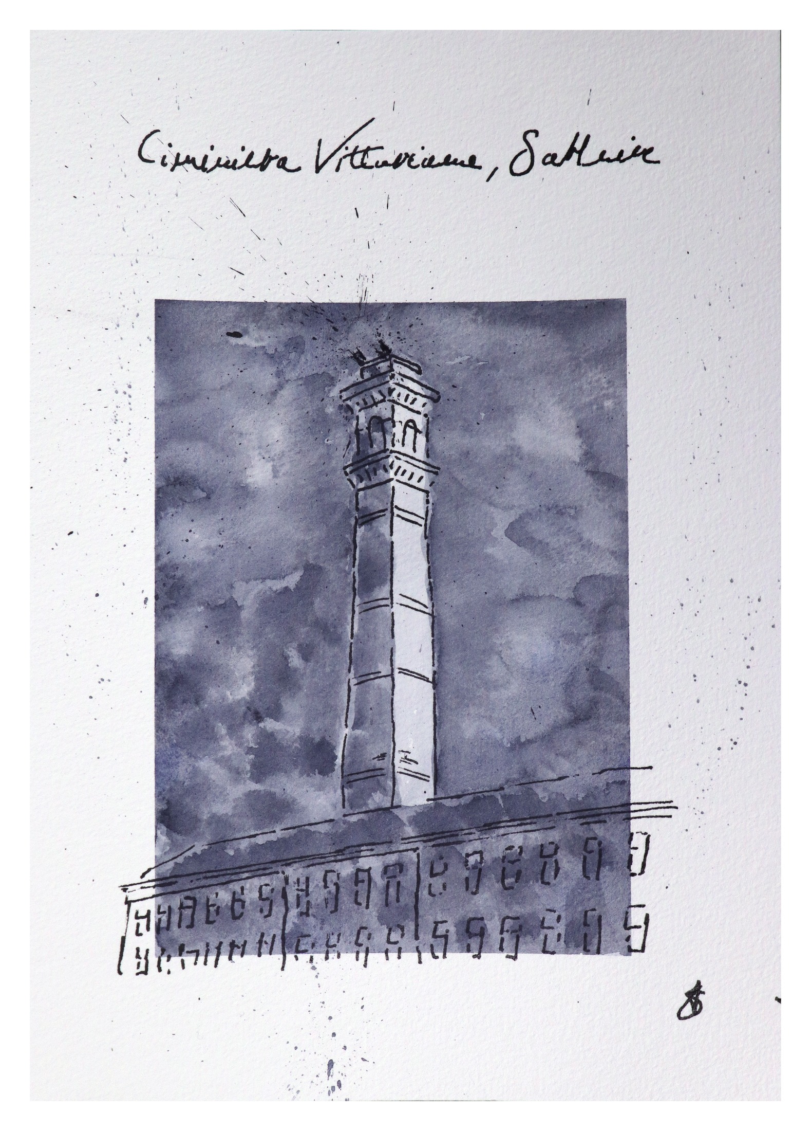 Ciminiera vittoriana — original ink and watercolour
